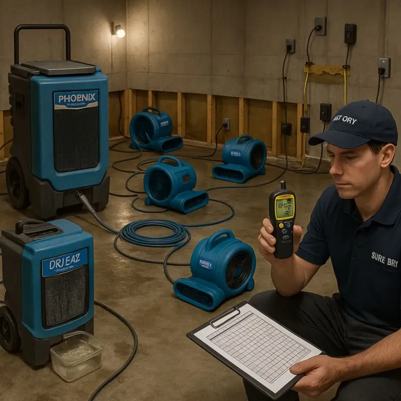 Structural Drying and Dehumidification process in Maricopa County, AZ